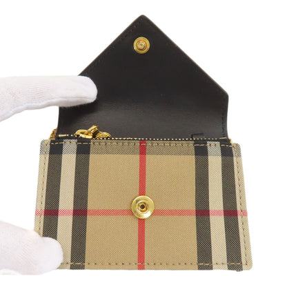BURBERRY バーバリー チェーンウォレット バーバリーチェック コインケース ナイロン レディース 中古