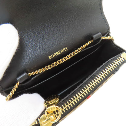 BURBERRY バーバリー チェーンウォレット バーバリーチェック コインケース ナイロン レディース 中古
