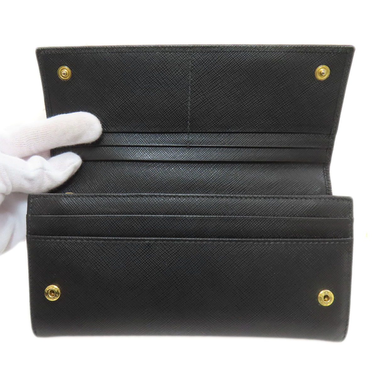 PRADA プラダ ロゴ金具 長財布（小銭入れあり） サフィアーノ レディース 中古
