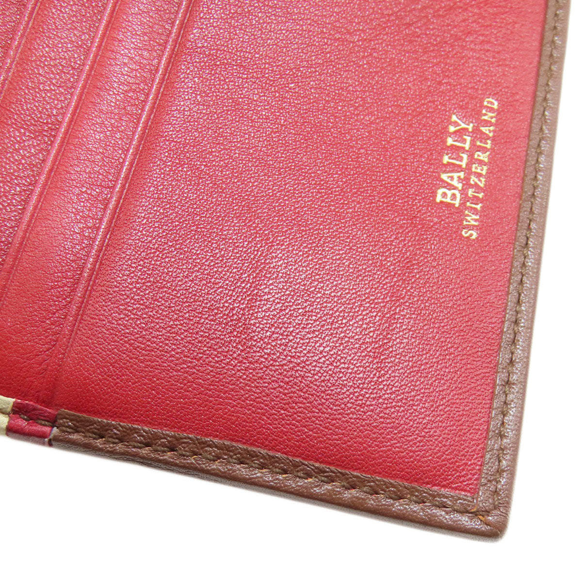 BALLY バリー バリーストライプ 二つ折り財布（小銭入れあり） レザー レディース 中古