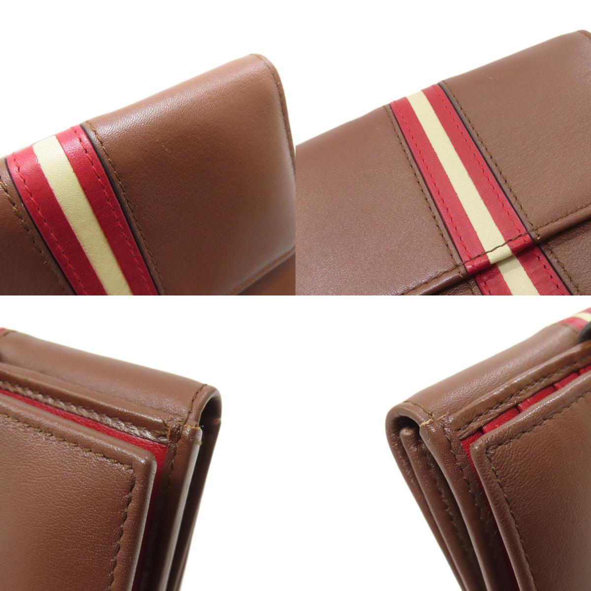 BALLY バリー バリーストライプ 二つ折り財布（小銭入れあり） レザー レディース 中古