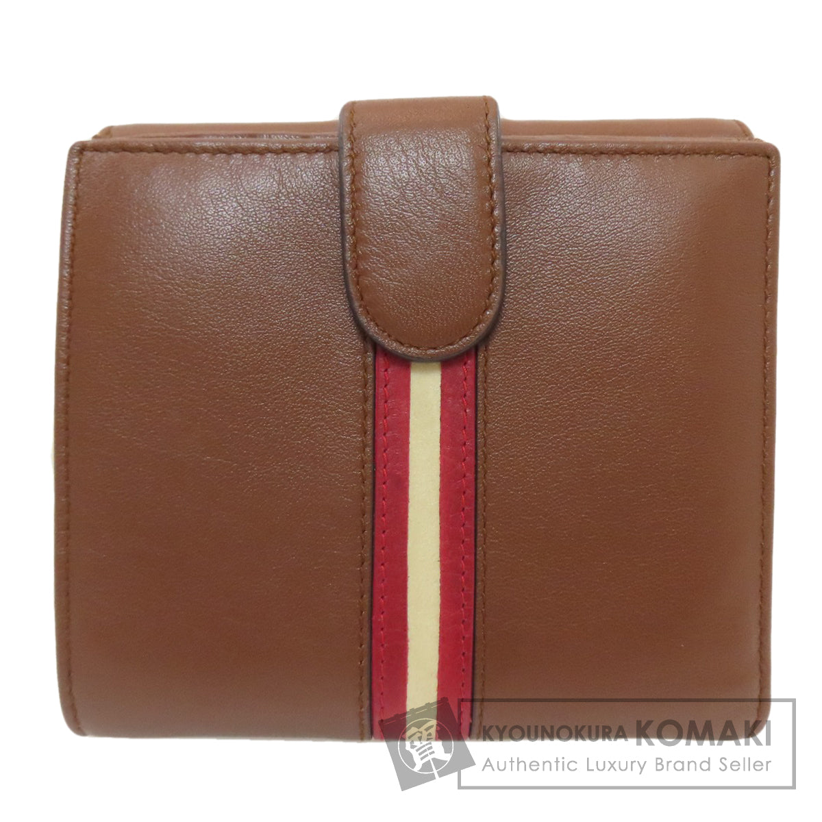 BALLY バリー バリーストライプ 二つ折り財布（小銭入れあり） レザー レディース 中古