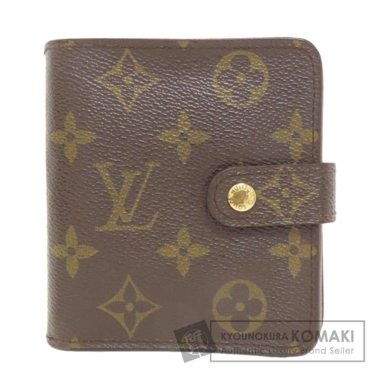 LOUIS VUITTON ルイヴィトン M61667 コンパクトジップ 二つ折り財布（小銭入れあり） モノグラムキャンバス レディース 中古