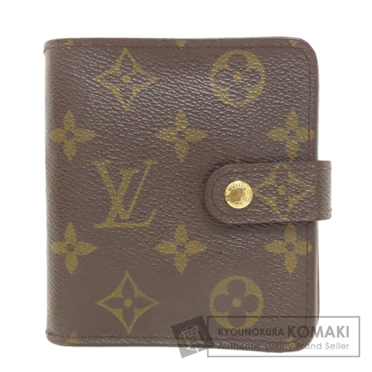 LOUIS VUITTON ルイヴィトン M61667 コンパクトジップ 二つ折り財布（小銭入れあり） モノグラムキャンバス レディース 中古
