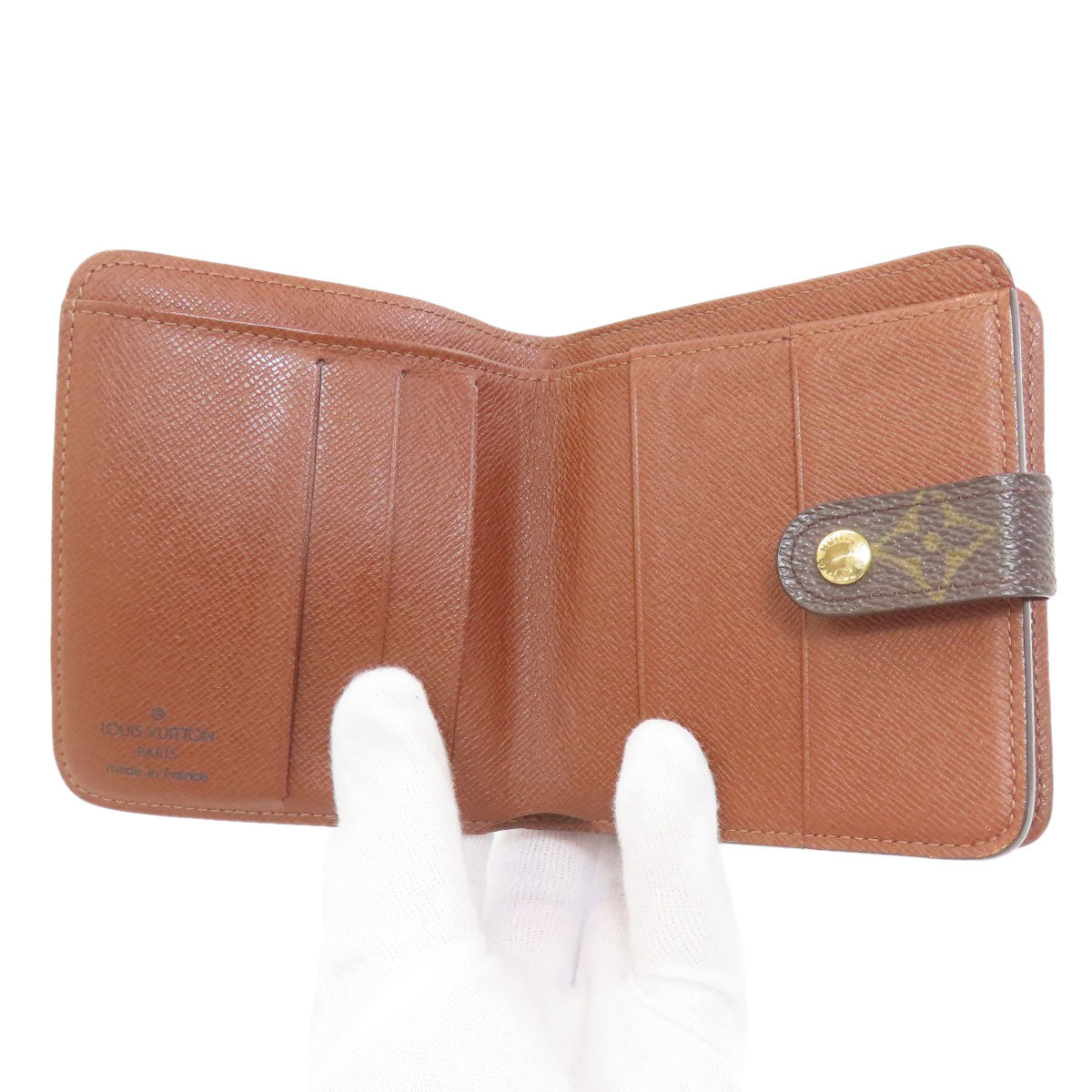 LOUIS VUITTON ルイヴィトン M61667 コンパクトジップ 二つ折り財布（小銭入れあり） モノグラムキャンバス レディース 中古