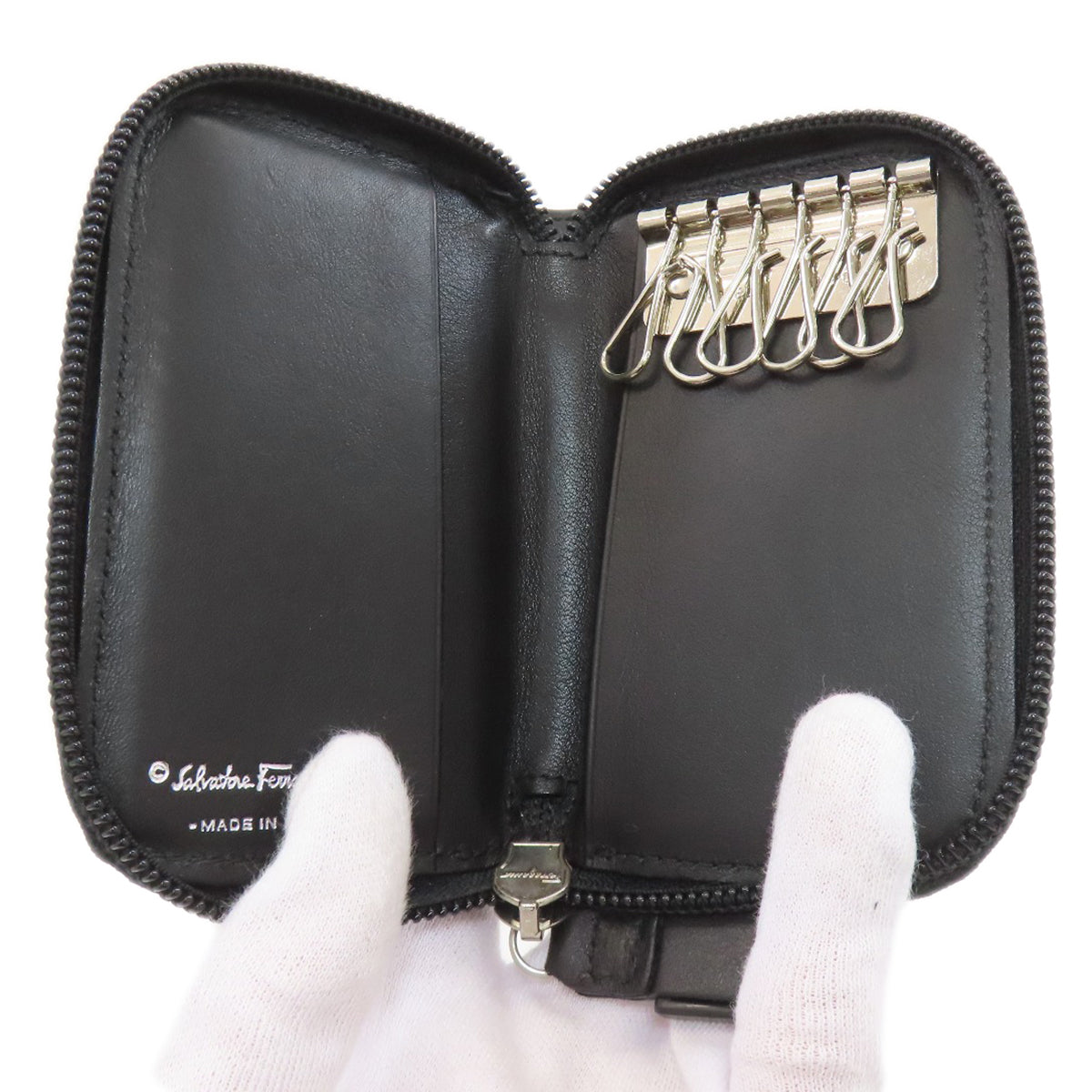 Salvatore Ferragamo サルヴァトーレフェラガモ ロゴ キーケース カーフ レディース 中古