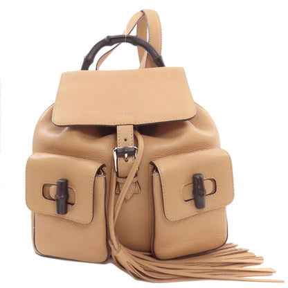GUCCI グッチ 370833 バンブー フリンジ リュック・デイパック カーフ レディース 中古