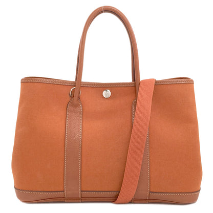HERMES エルメス ガーデンパーティTPM シルバー金具 ハンドバッグ トワルオフィシェ レディース 中古