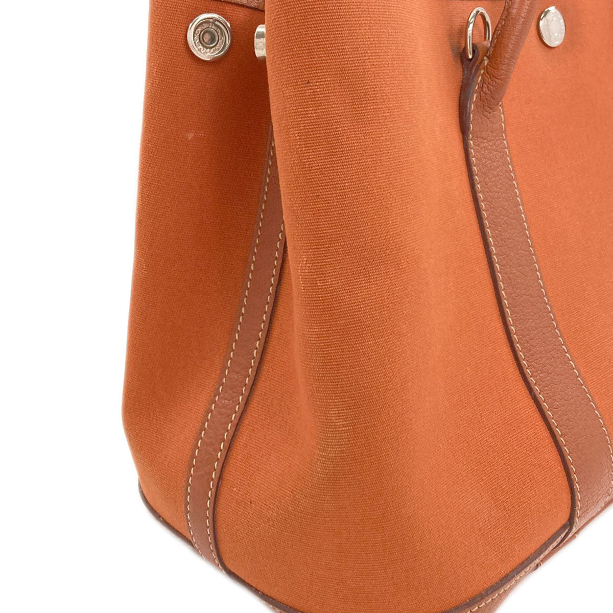 HERMES エルメス ガーデンパーティTPM シルバー金具 ハンドバッグ トワルオフィシェ レディース 中古