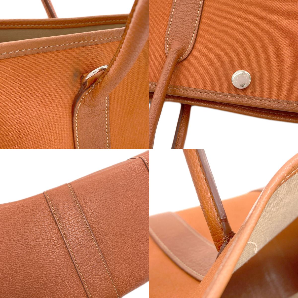 HERMES エルメス ガーデンパーティTPM シルバー金具 ハンドバッグ トワルオフィシェ レディース 中古