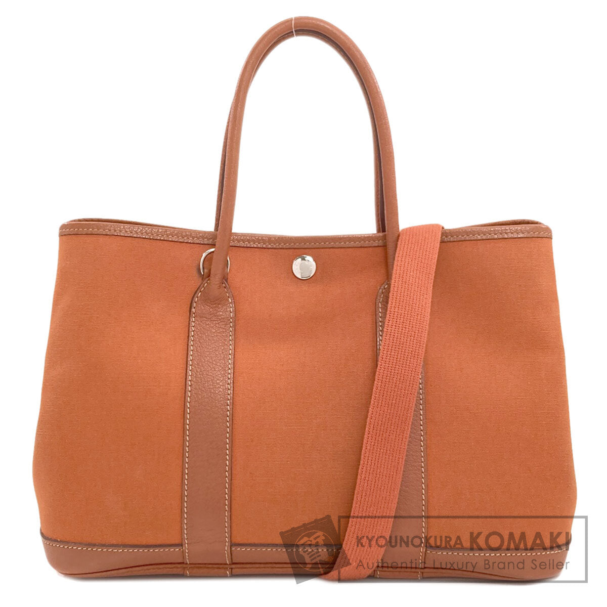 HERMES エルメス ガーデンパーティTPM シルバー金具 ハンドバッグ トワルオフィシェ レディース 中古