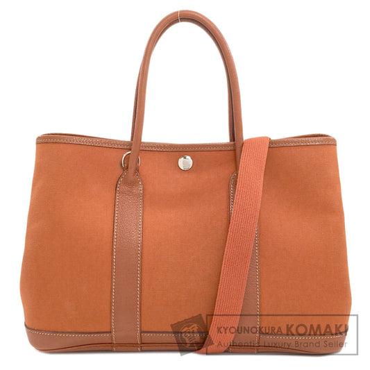 HERMES エルメス ガーデンパーティTPM シルバー金具 ハンドバッグ トワルオフィシェ レディース 中古