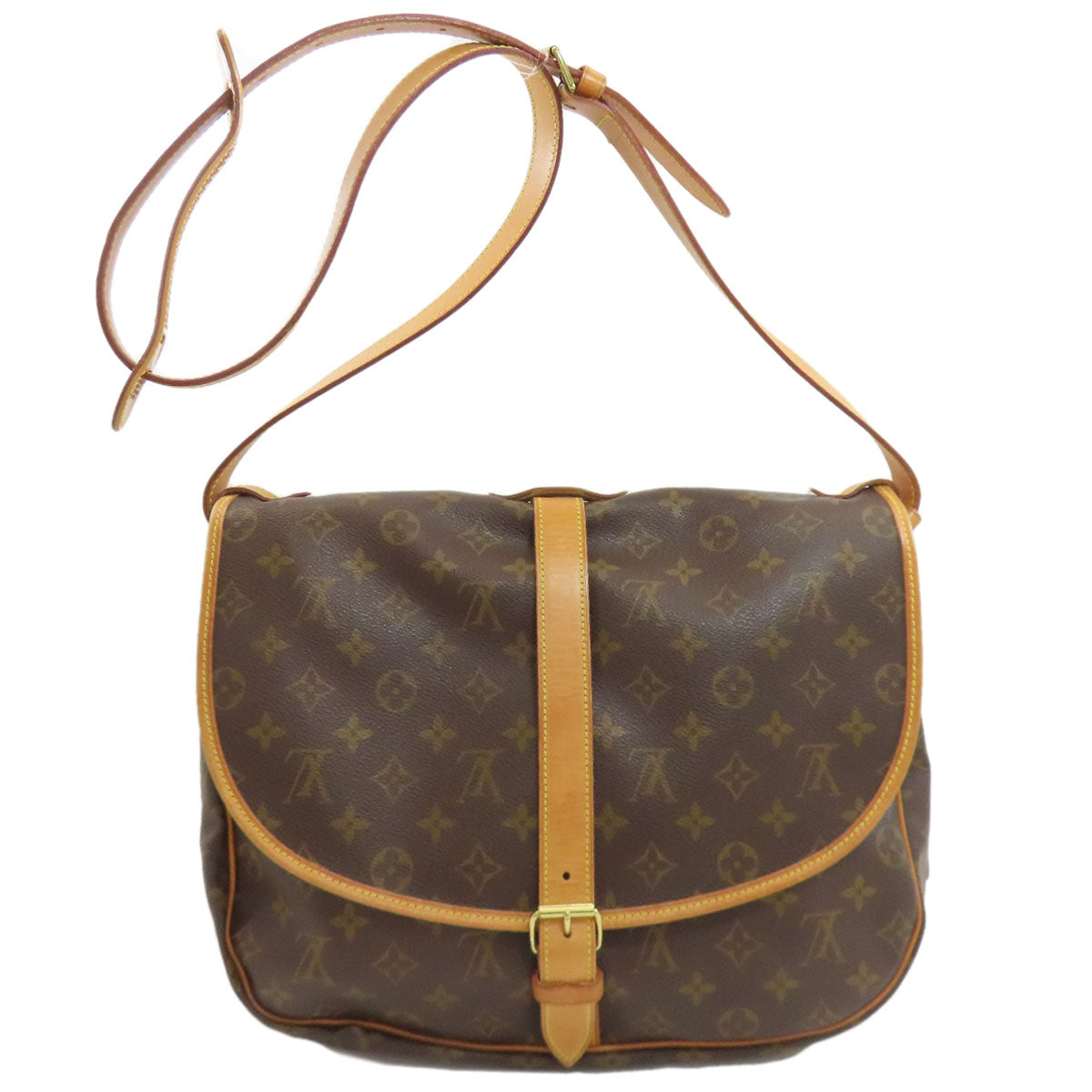 LOUIS VUITTON ルイヴィトン M42254 ソミュール35 ショルダーバッグ モノグラムキャンバス レディース 中古
