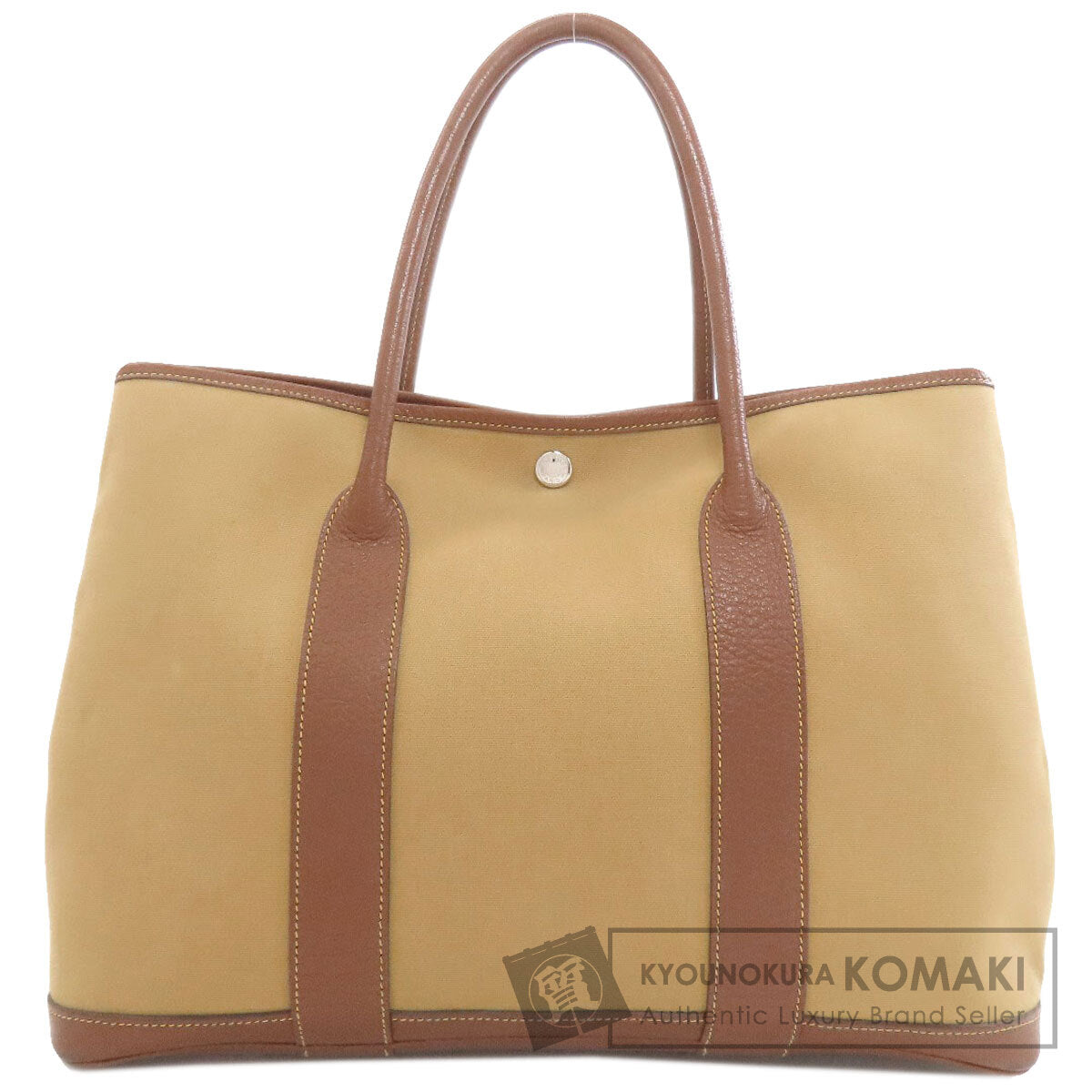 HERMES エルメス ガーデンパーティPM シルバー金具 トートバッグ トワルアッシュ レディース 中古