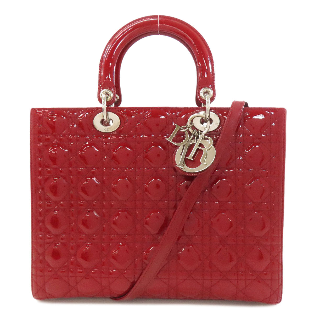 CHRISTIAN DIOR クリスチャンディオール レディディオール 2WAY ハンドバッグ エナメル レディース 中古