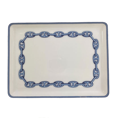 HERMES エルメス シェーヌ・ダンクル スクエアプレート 皿 陶器 レディース 中古