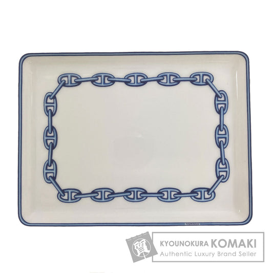 HERMES エルメス シェーヌ・ダンクル スクエアプレート 皿 陶器 レディース 中古