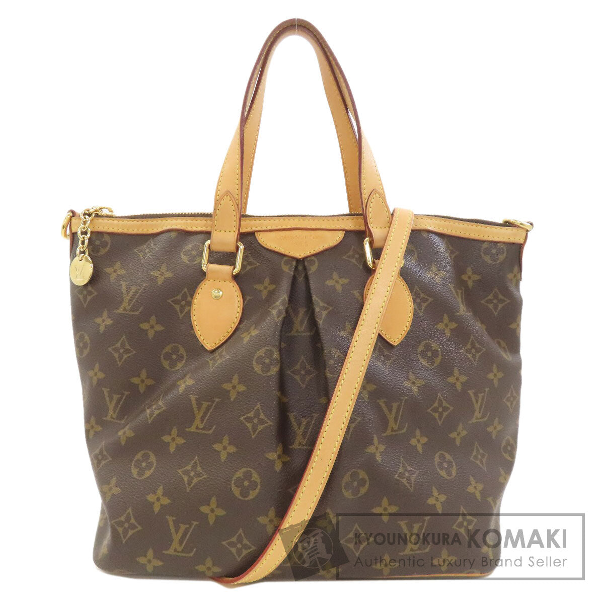 LOUIS VUITTON ルイヴィトン M40145 パレルモPM トートバッグ モノグラムキャンバス レディース 中古