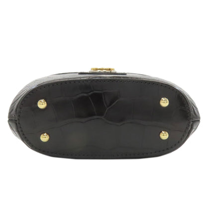 GUCCI グッチ 616436 バンブー インターロッキングG 2WAY ハンドバッグ クロコダイル レディース 中古