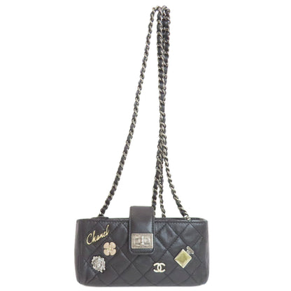 CHANEL シャネル ミニチェーンショルダー マトラッセ シルバー金具 ショルダーバッグ ラムスキン レディース 中古