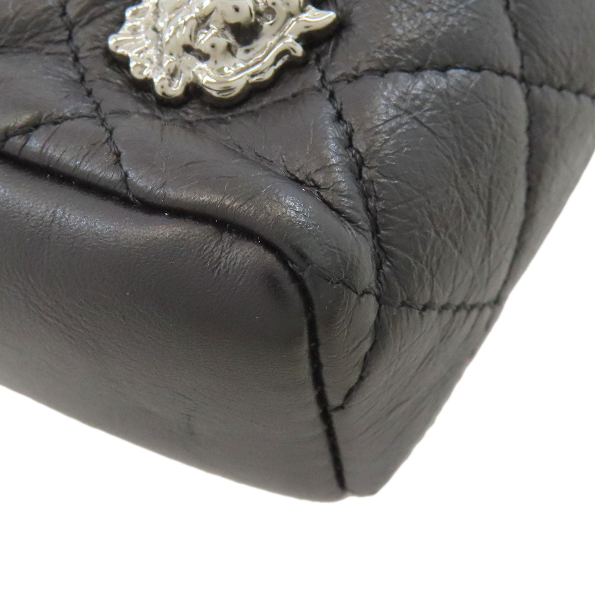 CHANEL シャネル ミニチェーンショルダー マトラッセ シルバー金具 ショルダーバッグ ラムスキン レディース 中古