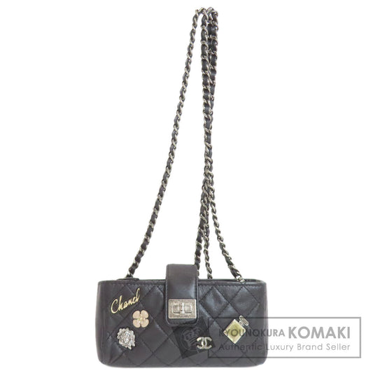 CHANEL シャネル ミニチェーンショルダー マトラッセ シルバー金具 ショルダーバッグ ラムスキン レディース 中古
