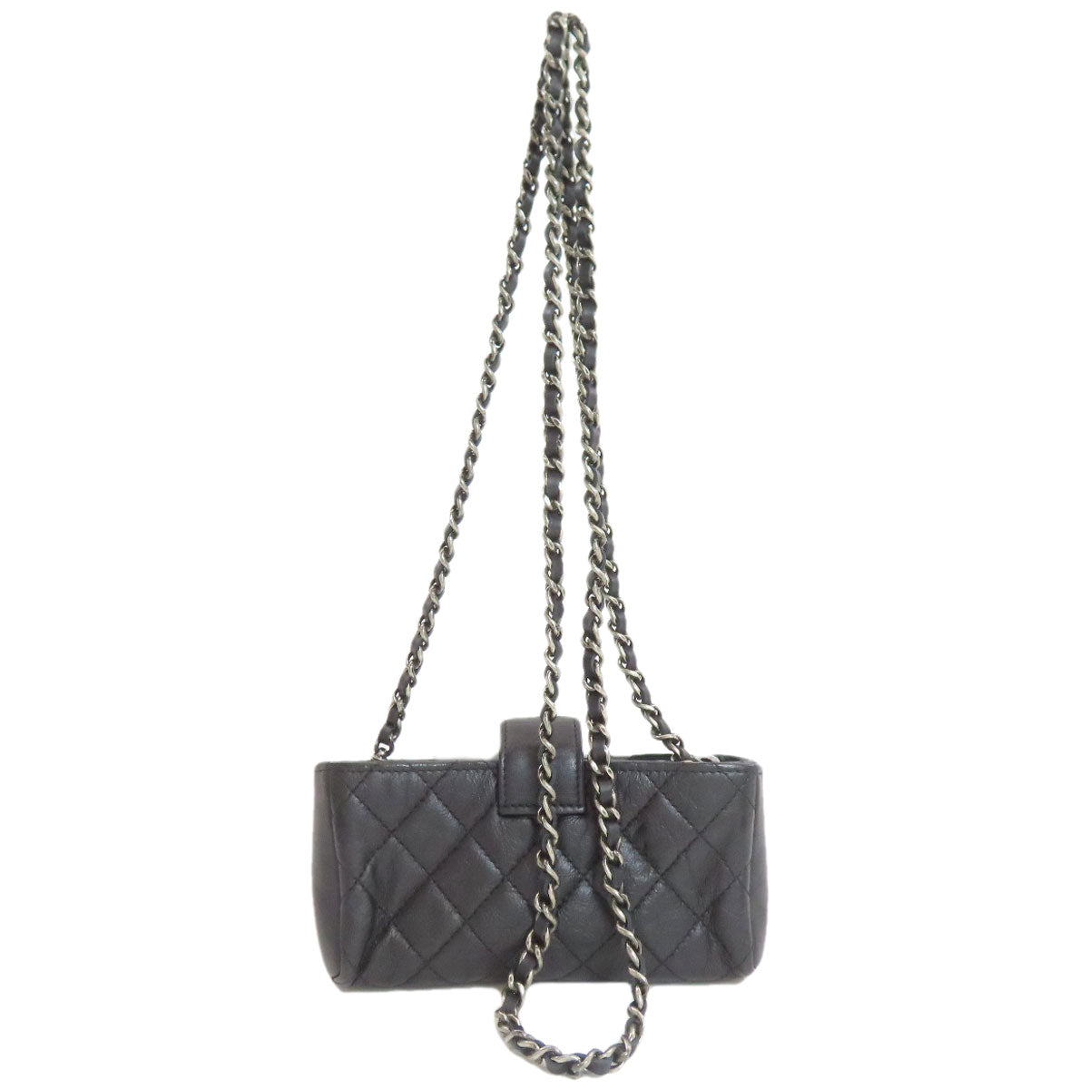 CHANEL シャネル ミニチェーンショルダー マトラッセ シルバー金具 ショルダーバッグ ラムスキン レディース 中古