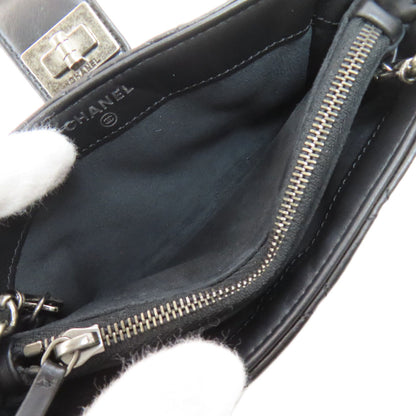 CHANEL シャネル ミニチェーンショルダー マトラッセ シルバー金具 ショルダーバッグ ラムスキン レディース 中古