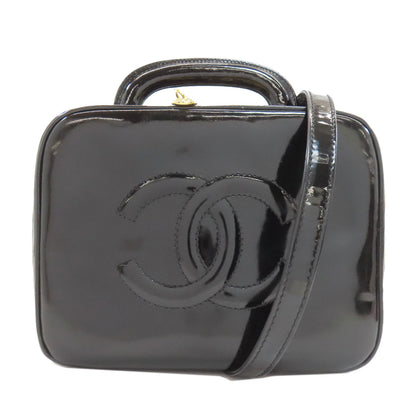 CHANEL シャネル バニティ ココマーク ゴールド金具 2WAY ハンドバッグ パテントレザー レディース 中古