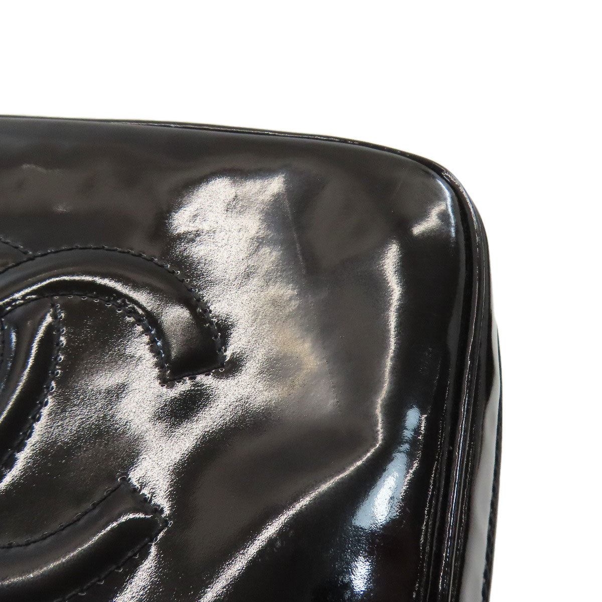 CHANEL シャネル バニティ ココマーク ゴールド金具 2WAY ハンドバッグ パテントレザー レディース 中古