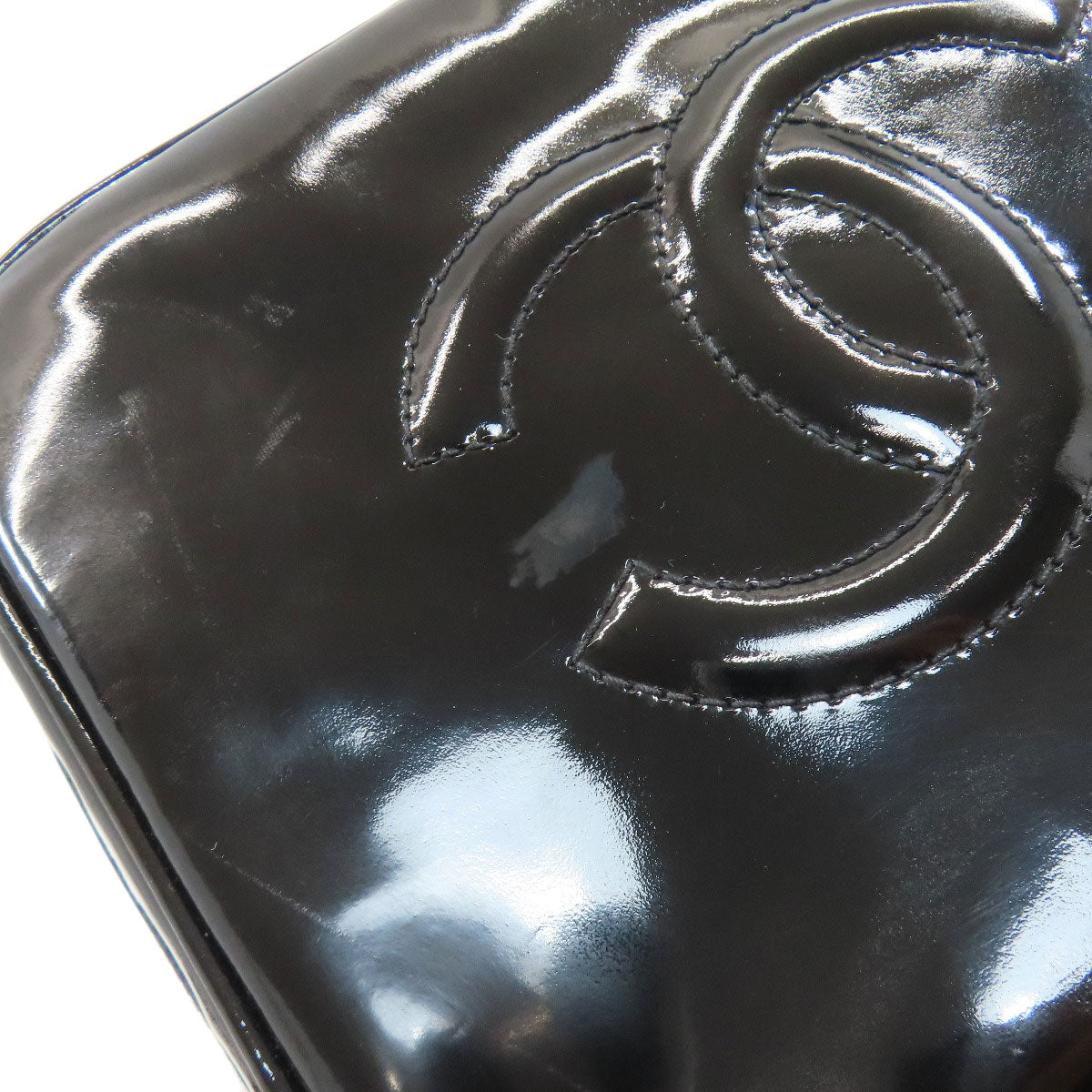 CHANEL シャネル バニティ ココマーク ゴールド金具 2WAY ハンドバッグ パテントレザー レディース 中古