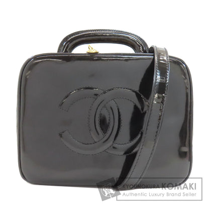 CHANEL シャネル バニティ ココマーク ゴールド金具 2WAY ハンドバッグ パテントレザー レディース 中古