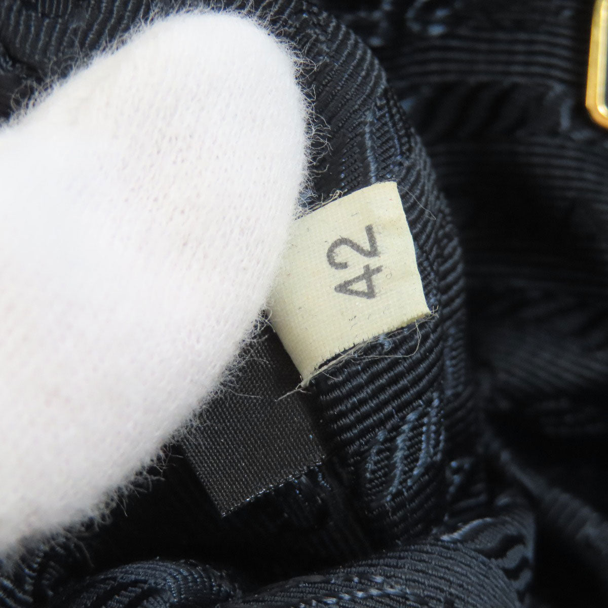 PRADA プラダ ロゴ金具 化粧ポーチ デニム レディース 中古