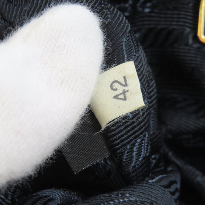PRADA プラダ ロゴ金具 化粧ポーチ デニム レディース 中古