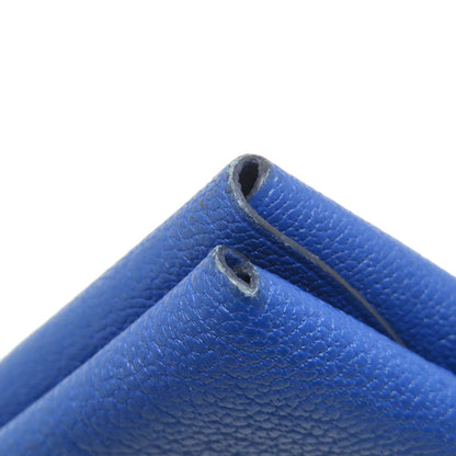 HERMES エルメス カルヴィデュオ ブルーフランス シルバー金具 カードケース シェーブル レディース 中古