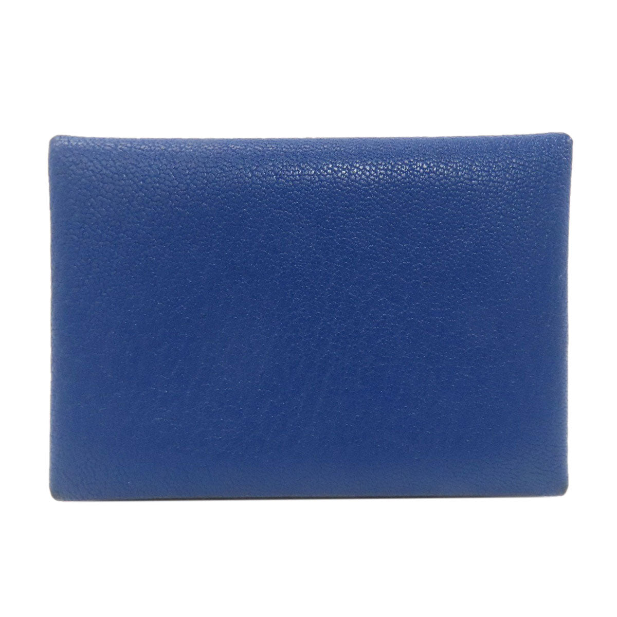 HERMES エルメス カルヴィデュオ ブルーフランス シルバー金具 カードケース シェーブル レディース 中古