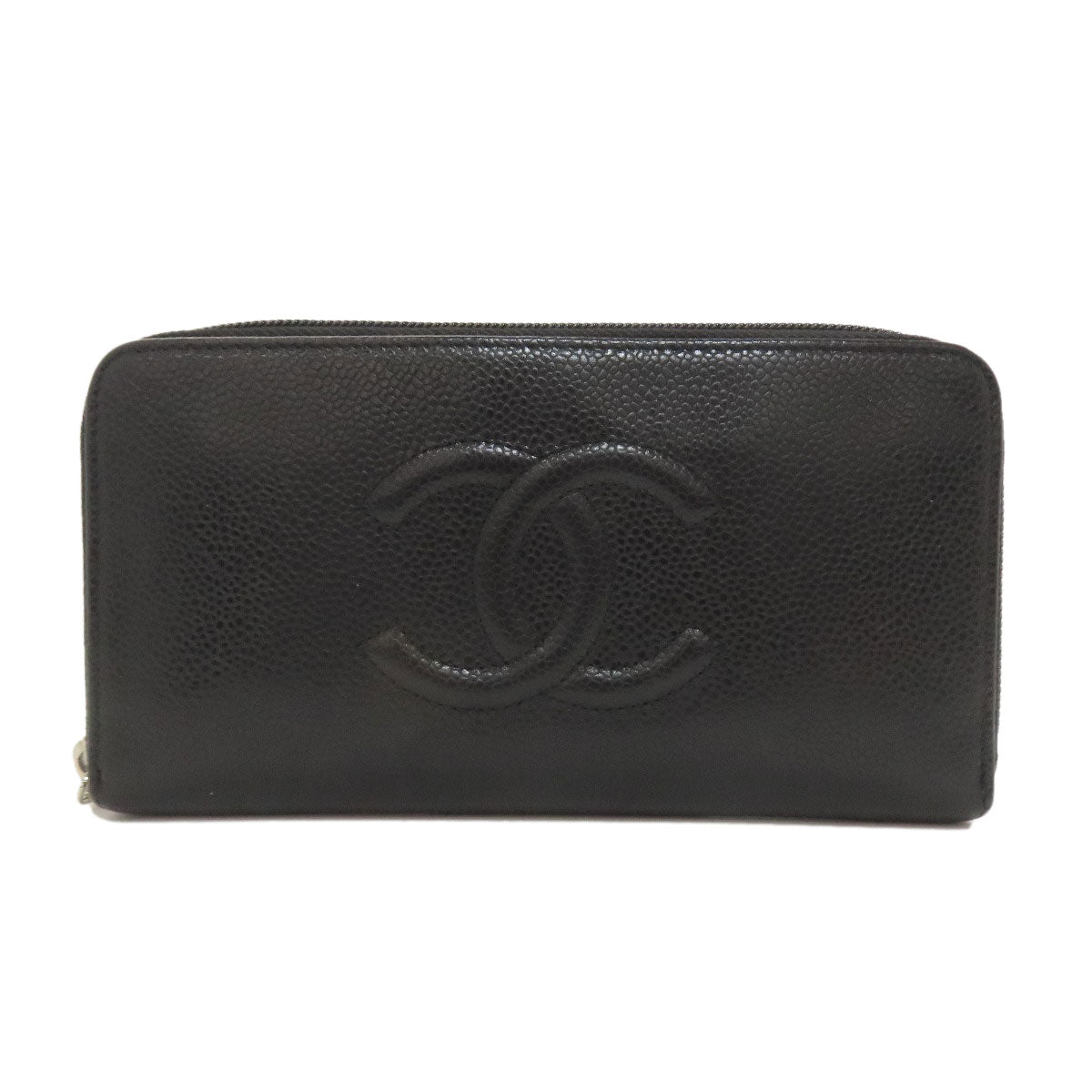 CHANEL シャネル ココマーク シルバー金具 長財布（小銭入れあり） グレインド カーフスキン レディース 中古