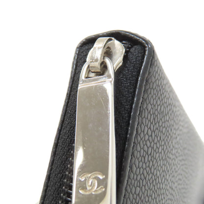CHANEL シャネル ココマーク シルバー金具 長財布（小銭入れあり） グレインド カーフスキン レディース 中古