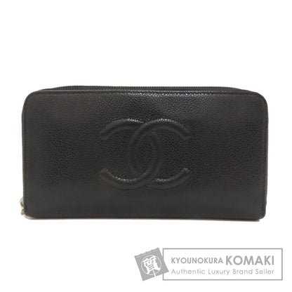 CHANEL シャネル ココマーク シルバー金具 長財布（小銭入れあり） グレインド カーフスキン レディース 中古