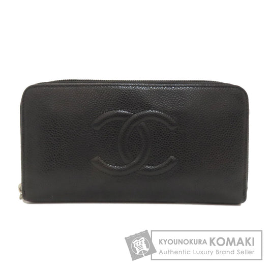 CHANEL シャネル ココマーク シルバー金具 長財布（小銭入れあり） グレインド カーフスキン レディース 中古