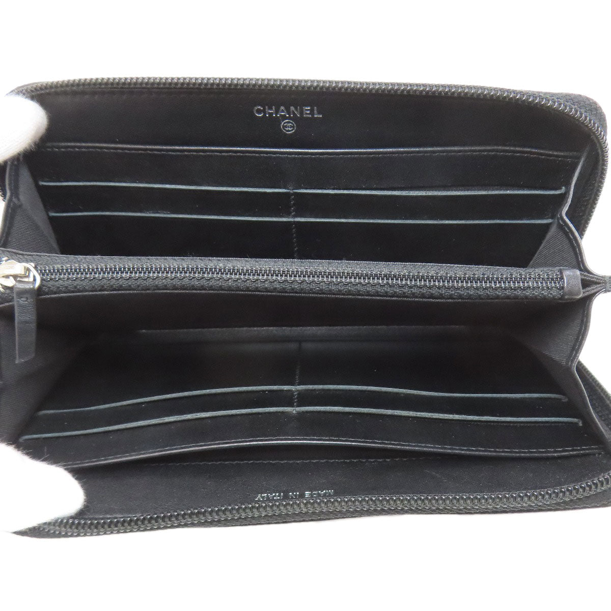 CHANEL シャネル ココマーク シルバー金具 長財布（小銭入れあり） グレインド カーフスキン レディース 中古