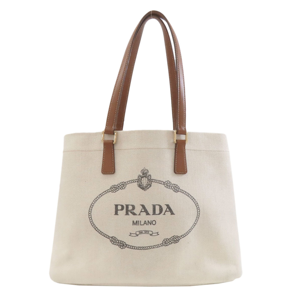 PRADA プラダ 1BG355 ロゴ トートバッグ キャンバス レディース 中古