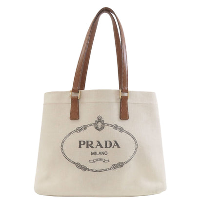 PRADA プラダ 1BG355 ロゴ トートバッグ キャンバス レディース 中古