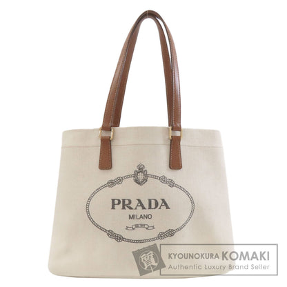 PRADA プラダ 1BG355 ロゴ トートバッグ キャンバス レディース 中古