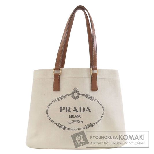 PRADA プラダ 1BG355 ロゴ トートバッグ キャンバス レディース 中古