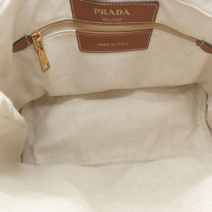 PRADA プラダ 1BG355 ロゴ トートバッグ キャンバス レディース 中古