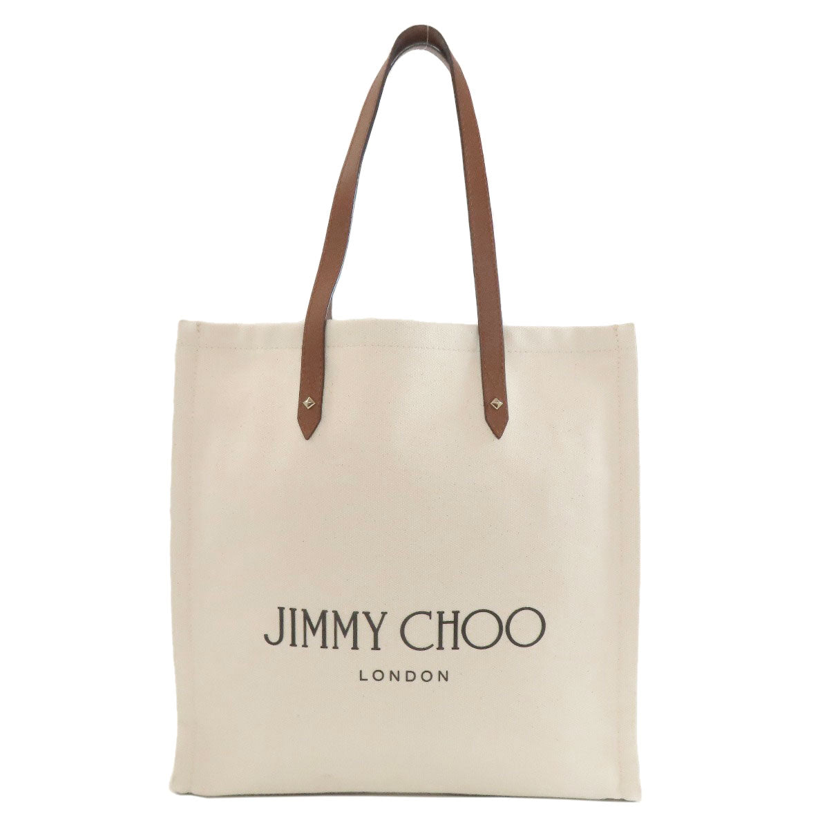 Jimmy Choo ジミーチュウ ロゴ トートバッグ キャンバス レディース 中古