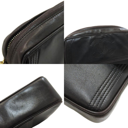 CHANEL シャネル フリンジ チェーンショルダー ゴールド金具 ショルダーバッグ ラムスキン レディース 中古