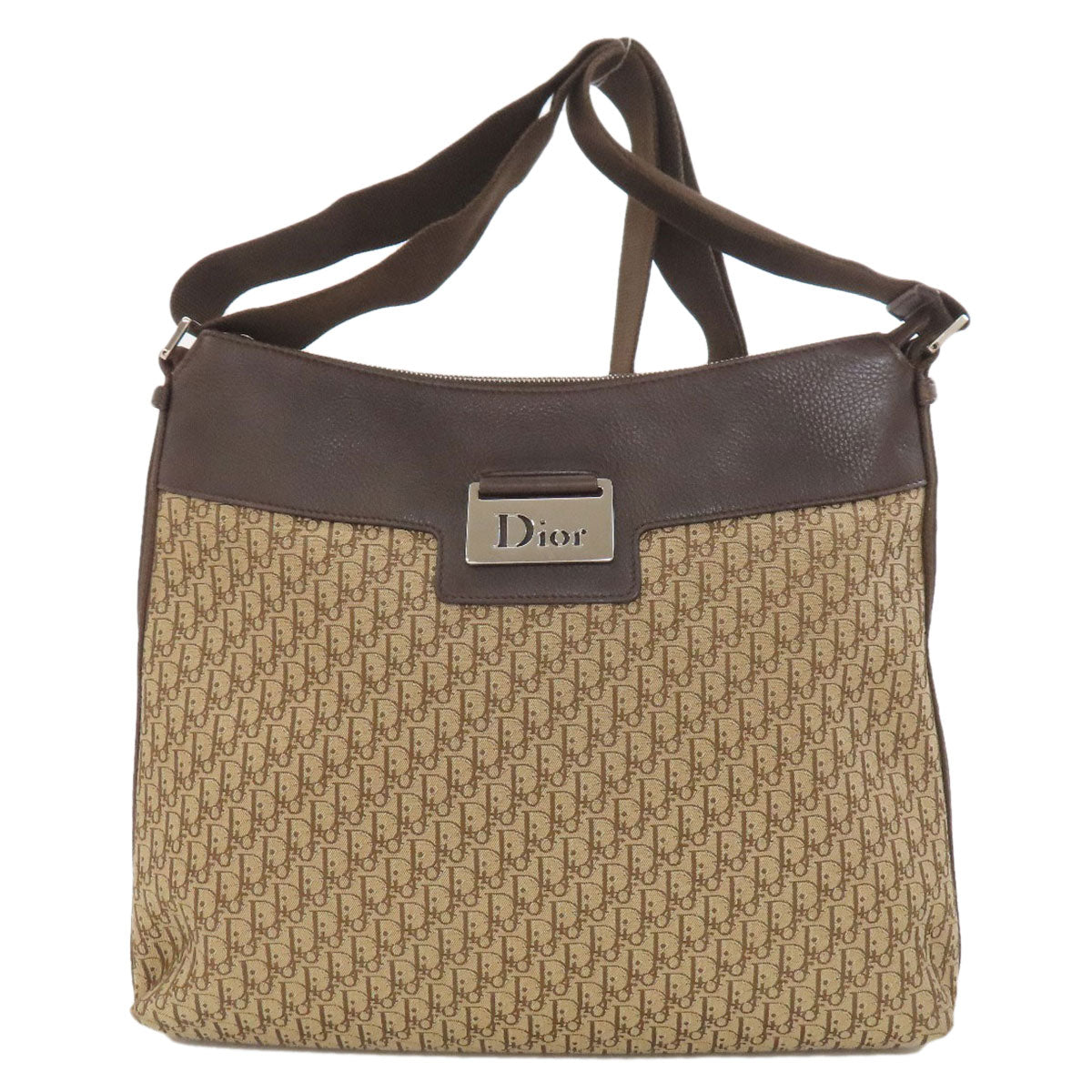 CHRISTIAN DIOR クリスチャンディオール トロッター柄 ショルダーバッグ キャンバス レディース 中古