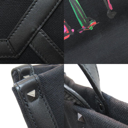 VALENTINO バレンティノ スタッズ トートバッグ キャンバス レディース 中古